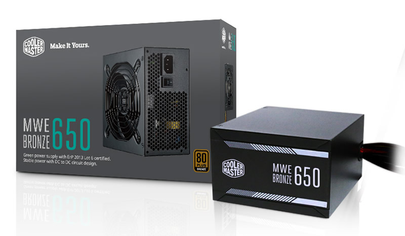 PSU Cooler Master MWE Bronze 650 - 650W - 80 PLUS Bronze Certified Power Supply (MWE BRONZE 650)